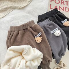 Hàng QC Quần gấu lông cừu bo gấu nhiều màu cute cạp chun đáng yêu cho bé dày dặn ấm áp mùa đông