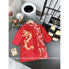 Áo dài rồng phượng thêu mặc Tết đi chơi cho bé trai
