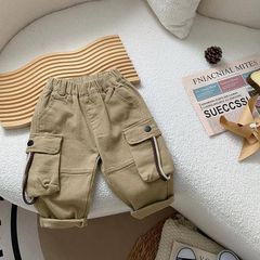 Hàng QC- Quần jean túi hộp nâu tây dáng suông hàn quốc cho bé trai hot hit