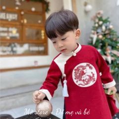 Áo dài cho bé trai nam TẾT nhung thêu 10-30kg kèm ảnh thật