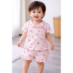 Bộ đũi bé gái gấu thỏ cute đáng yêu mát mẻ mùa hè cho bé 8-28kg