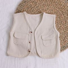 Hàng QC - Áo gile kaki cho bé trai túi hộp phong cách hottrend hàn quốc