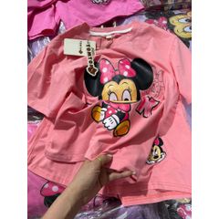 Bộ thun cotton micky xinh xắn dễ thương mùa hè mát mẻ thoáng khí cho bé gái kèm ảnh thật cận chất