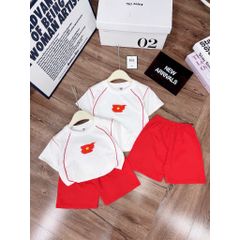 Set bộ áo thun Việt Nam cotton mát mẻ thoáng khí mùa hè kèm mũ ảnh cận chất hottrend cho bé trai