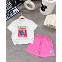 Set bộ thun cotton mèo con cute đáng yêu dễ thương mát mẻ thoáng khí mùa hè cho bé gái 35-45kg