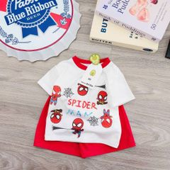 Bộ thun cotton người nhện siêu nhân đáng yêu phong cách hàn quốc mùa hè mát mẻ cho bé