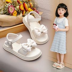 Hàng QC - Dép sandal quai hậu nơ xinh xắn đáng yêu đế mềm chống trơn trượt mùa hè cho bé gái