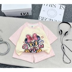 Set bộ thun cotton micky pha xinh xắn dễ thương mát mẻ thoáng khí mùa hè cho bé gái