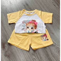 Set bộ thun cotton bé gái pha xinh xắn dễ thương mát mẻ mùa hè đáng yêu kèm ảnh thật