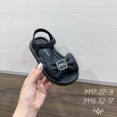 Hàng QC - Dép quai hậu chữ MIU nơ xăng đan sandal mùa hè mát mẻ xinh xắn chống trơn trượt cho bé gái
