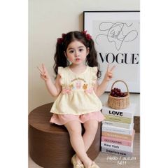 Set bộ đũi gấu thỏ xinh xắn đáng yêu mát mẻ thoáng khi dễ thương mùa hè phong cách hàn quốc cho bé gái