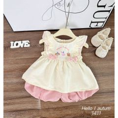 Set bộ đũi gấu thỏ xinh xắn đáng yêu mát mẻ thoáng khi dễ thương mùa hè phong cách hàn quốc cho bé gái