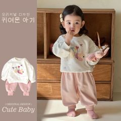 Hàng QC - Set bộ bé gái nỉ gấu cute quần bo gấu ấm áp dày dặn thu đông hot hit dễ thương đáng yêu