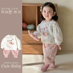 Hàng QC - Set bộ bé gái nỉ gấu cute quần bo gấu ấm áp dày dặn thu đông hot hit dễ thương đáng yêu