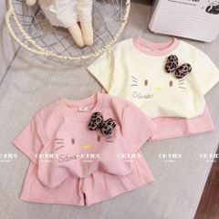 Set bộ thun cotton hello kitty cute đáng yêu dễ thương xinh xắn hàn quốc mùa hè mát mẻ cho bé gái