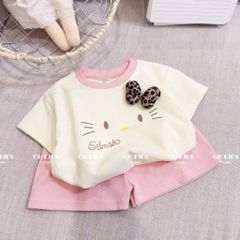 Set bộ thun cotton hello kitty cute đáng yêu dễ thương xinh xắn hàn quốc mùa hè mát mẻ cho bé gái