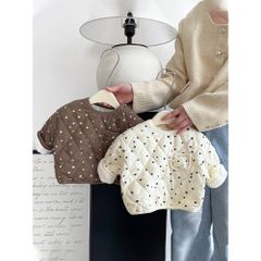Hàng QC Áo nỉ sweater chấm bi dày dặn phong cách hàn quốc cho bé gái dễ thương