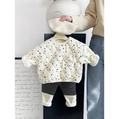 Hàng QC Áo nỉ sweater chấm bi dày dặn phong cách hàn quốc cho bé gái dễ thương
