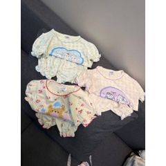 Set bộ bé gái gấu thỏ hoa nhí kẻ cute đáng yêu dễ thương tay bồng xinh xắn phong cách hàn quốc mùa hè kèm ảnh thật