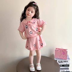 Set bộ hello kitty bí bồng xinh xắn dễ thương cotton mát mẻ mùa hè cho bé gái phong cách hàn quốc