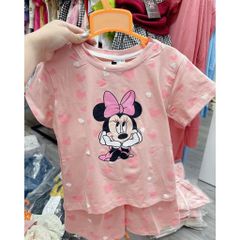 Set bộ micky hồng cute đáng yêu dễ thương mát mẻ mùa hè hàn quốc kèm ảnh thật cho bé gái