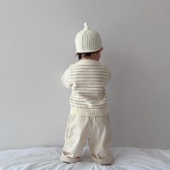 Hàng QC Áo len kẻ cổ tròn vintage basic hàn quốc dày dặn ấm áp cho bé trai bé gái thu đông