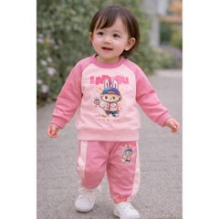 Set bộ nỉ labubu cho bé gái xinh xắn đáng yêu 10-30kg ấm áp dày dặn dễ thương