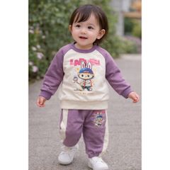 Set bộ nỉ labubu cho bé gái xinh xắn đáng yêu 10-30kg ấm áp dày dặn dễ thương
