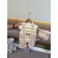 Bodysuit voi con cute đáng yêu kẻ kèm mũ dễ thương cho bé trai phong cách hàn quốc mùa hè