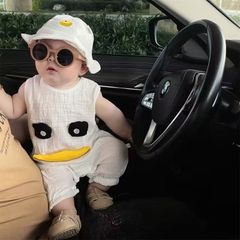 Hàng QC - Set bodysuit vịt ba lỗ cute đáng yêu dễ thương cho bé đũi kèm mũ mùa hè phong cách hàn quốc hot hit