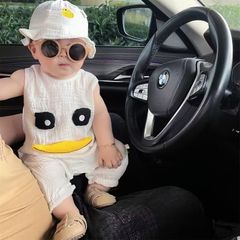 Hàng QC - Set bodysuit vịt ba lỗ cute đáng yêu dễ thương cho bé đũi kèm mũ mùa hè phong cách hàn quốc hot hit
