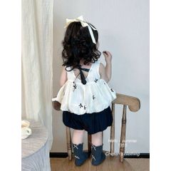 Set bộ đũi nơ xinh xắn dễ thương mát mẻ mùa hè phong cách ulzzang hàn quốc 8-20kg kèm ảnh thật