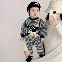 Hàng QC Bodysuit áo liền thân set kẻ cừu kèm mũ nồi cho bé trai thời trang vintage hàn quốc thu đông