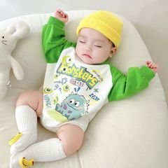 Hàng QC - Bodysuit áo liền thân dài tay quỷ monster hoạt hình vui nhộn cute đáng yêu nỉ ấm áp thu đông cho bé