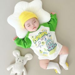 Hàng QC - Bodysuit áo liền thân dài tay quỷ monster hoạt hình vui nhộn cute đáng yêu nỉ ấm áp thu đông cho bé
