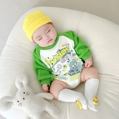 Hàng QC - Bodysuit áo liền thân dài tay quỷ monster hoạt hình vui nhộn cute đáng yêu nỉ ấm áp thu đông cho bé