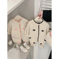 Hàng QC Body suit áo liền thân trái tim xinh xắn vintage đáng yêu dễ thương mùa đông ấm áp cho bé gái