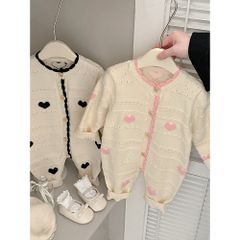 Hàng QC Body suit áo liền thân trái tim xinh xắn vintage đáng yêu dễ thương mùa đông ấm áp cho bé gái