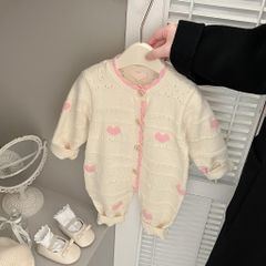 Hàng QC Body suit áo liền thân trái tim xinh xắn vintage đáng yêu dễ thương mùa đông ấm áp cho bé gái