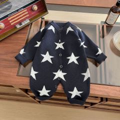 Hàng QC Bodysuit len hoạt hình gấu voi cute đáng yêu áo liền thân ngôi sao cho bé ấm áp dày dặn mùa đông