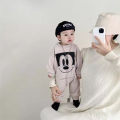 Hàng QC Body suit nỉ áo liền thân micky hoạt hình cute đáng yêu dày dặn thu đông cho bé trai bé gái