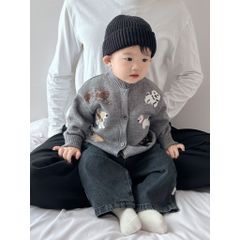 Hàng QC Áo len cardigan cừu kèm qua jean dày dặn ấm áp phong cách hàn quốc thu đông cho bé trai hottrend