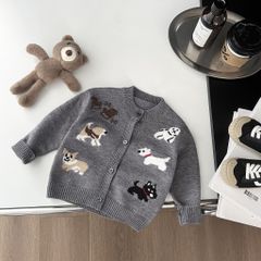 Hàng QC Áo len cardigan cừu kèm qua jean dày dặn ấm áp phong cách hàn quốc thu đông cho bé trai hottrend