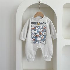 Hàng QC Set body suit áo liền thân lót nỉ doremon kèm mũ và tất thu đông đáng yêu dễ thương cho bé