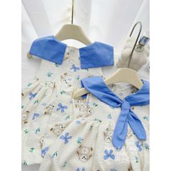 Váy đũi nơ thỏ thủy thủ xinh xắn đáng yêu cute mát mẻ cho bé gái phong cách hàn quốc mùa hè