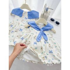 Váy đũi nơ thỏ thủy thủ xinh xắn đáng yêu cute mát mẻ cho bé gái phong cách hàn quốc mùa hè