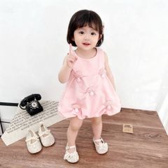 Váy đũi hồng cây nấm cute đáng yêu xinh xắn mát mẻ thoáng khí mùa hè cho bé gái 10-30kg kèm ảnh thật