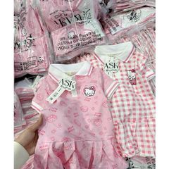 Váy hello kitty cổ polo xinh xắn dễ thương đáng yêu dáng xòe mặc mùa hè mát mẻ cho bé gái phong cách hàn quốc hottrend