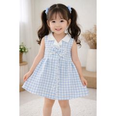 Váy ba lỗ đũi kẻ nơ ren xinh xắn dễ thương phong cách hàn quốc mát mẻ thoáng khí mùa hè cho bé gái 10-30kg kèm ảnh thật