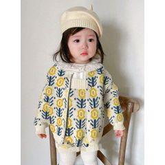Hàng QC - Set len hoa bodysuit kèm áo khoác xinh xắn dễ thương đáng yêu phong cách hàn quốc hottrend cho bé gái thu đông